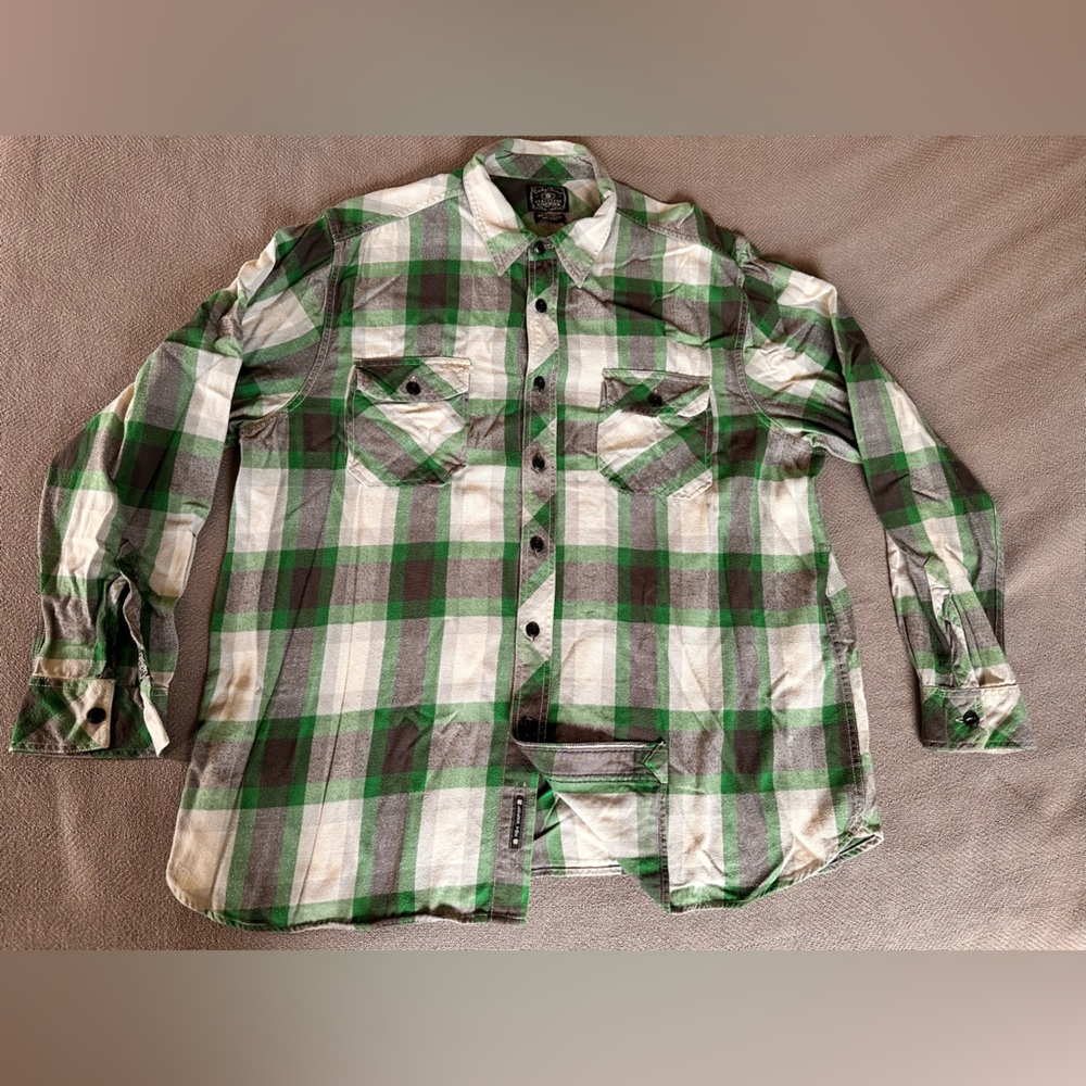 Lucky Brand - Throwback Kelley Green Flannel